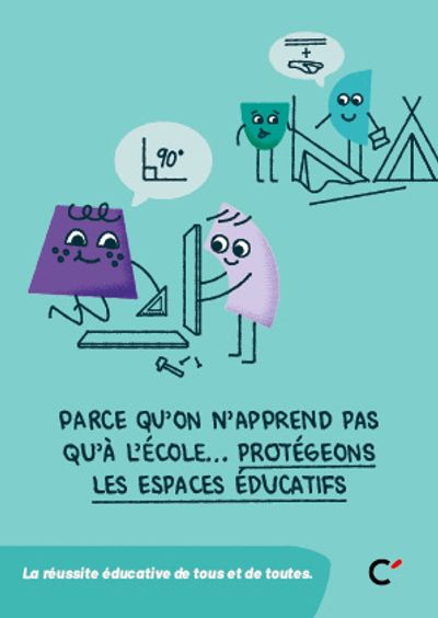 Carte postale ” Protégeons espaces, réussite éducative“  - Lot de 50 cartes 