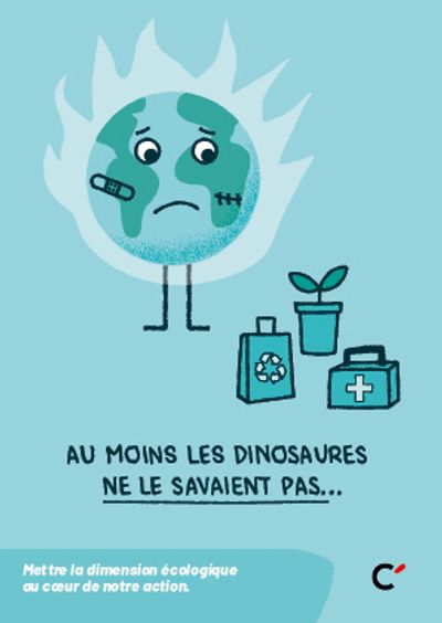 Carte postale “Dinosaures, écologie au cœur” - Lot de 50 cartes 