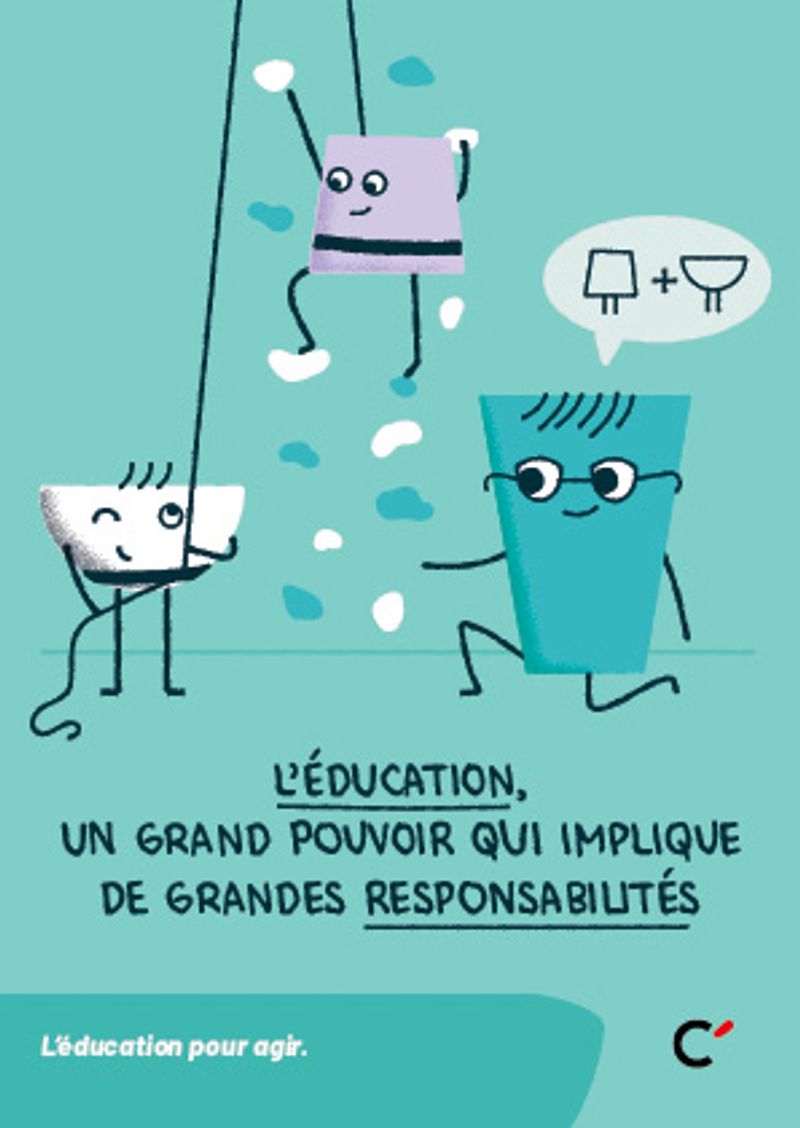 Carte postale ” L’éducation un grand pouvoir“, éducation pour agir “ - Lot de 50 cartes 
