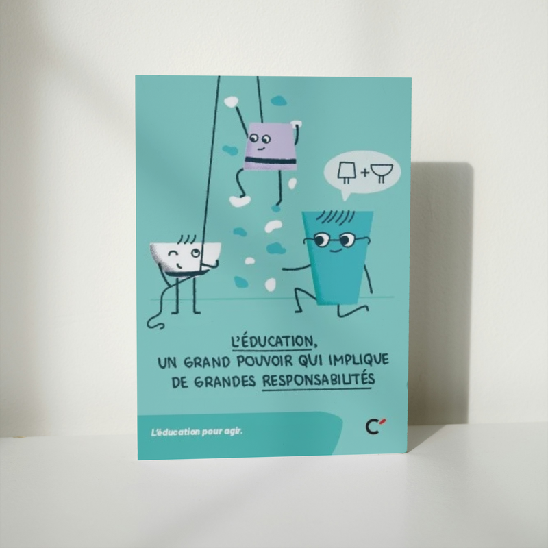 Carte postale ” L’éducation un grand pouvoir“, éducation pour agir “ - Lot de 50 cartes 
