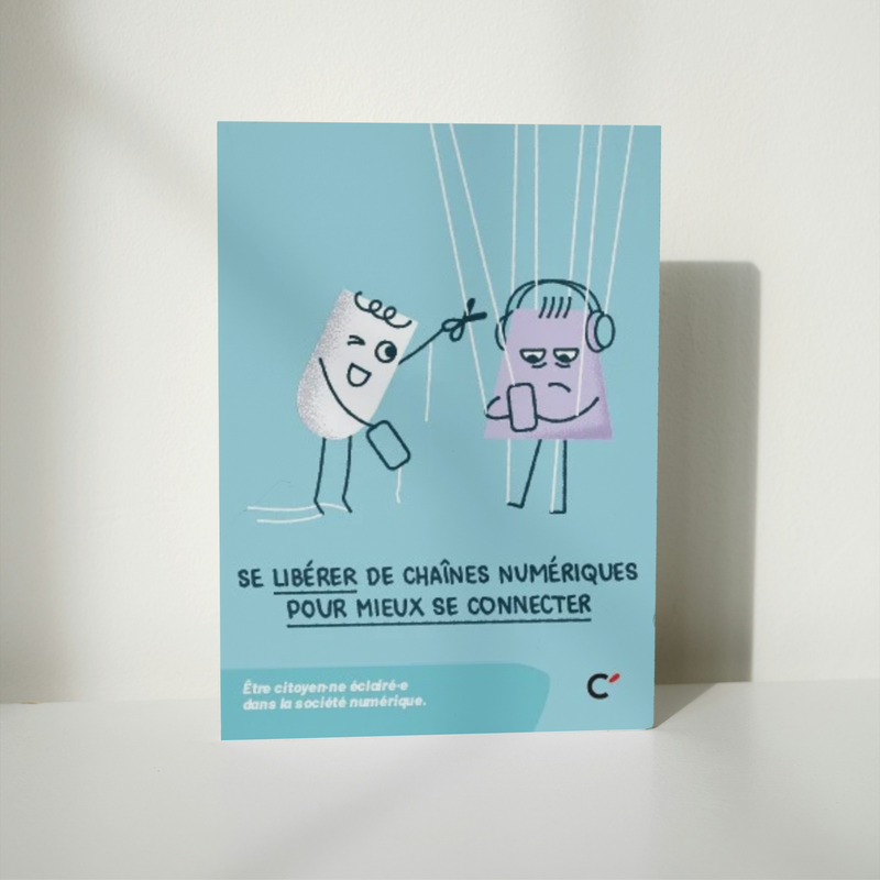 Carte postale “Libérer chaînes, citoyen·nes - société numérique” - Lot de 50 cartes 