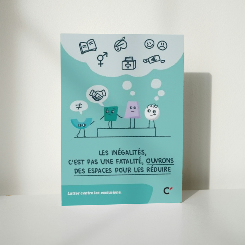 Carte postale “Inégalités pas fatalité, lutte exclusions - Lot de 50 cartes 