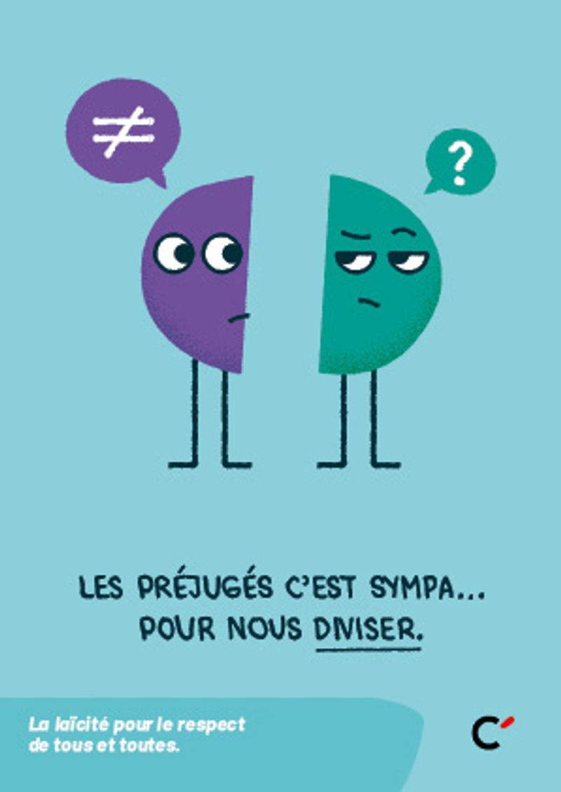 Carte postale “Préjugés, Laïcité” - Lot de 50 cartes 
