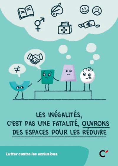 Carte postale “Inégalités pas fatalité, lutte exclusions - Lot de 50 cartes 