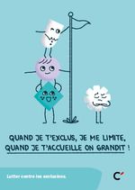 Carte postale ” Accueil grandit, lutte exclusions “ - Lot de 50 cartes  - vue 1