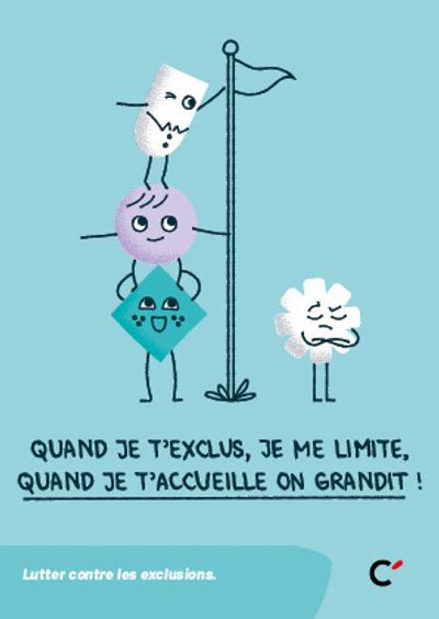 Carte postale ” Accueil grandit, lutte exclusions “ - Lot de 50 cartes 