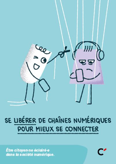 Carte postale “Libérer chaînes, citoyen·nes - société numérique” - Lot de 50 cartes 